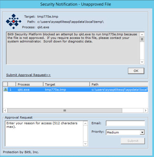 Security Notification Unapproved File (4298681)